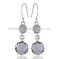 Boucles d'oreilles en argent sterling 925 en pierres précieuses en topaze Blue Sky Blue